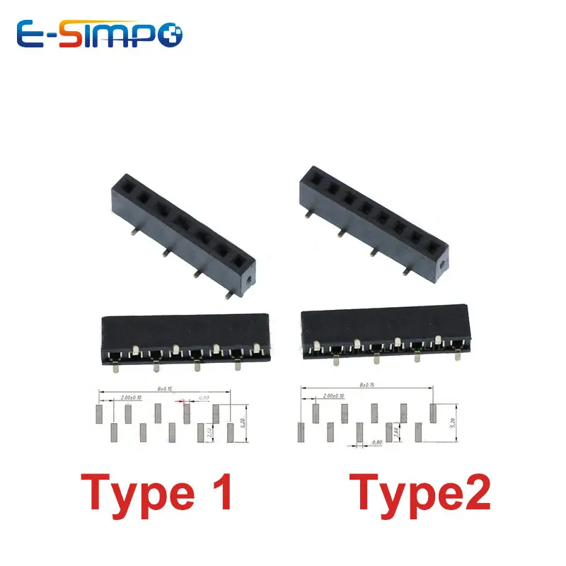 Male Female Header Pin - 10 pz 2.0mm Passo SMD 1*3P4P5P6P8P10P12P20P