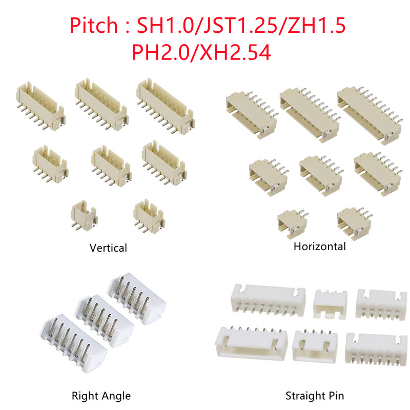 Male Female Header Pin - 10PCS SH/JST/ZH/PH/XH Passo 1.0MM 1.25MM 2.0MM