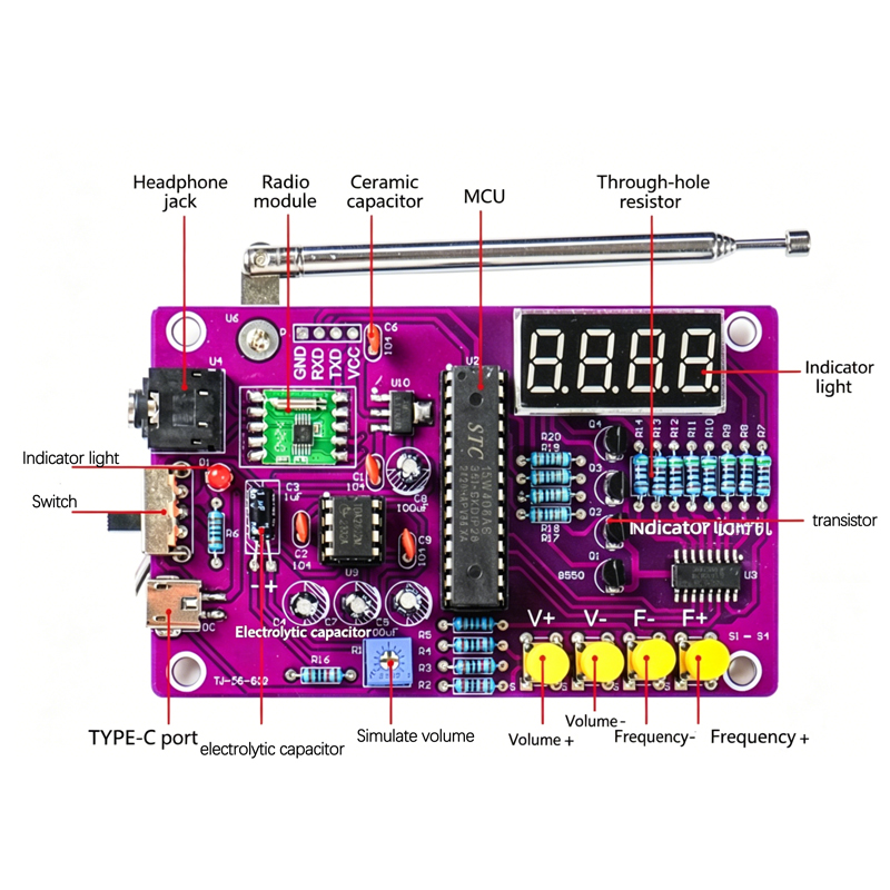 Kit Radio FM Fai-da-Te 87-108M - Diy Electronics Project Kit recensione e prezzo