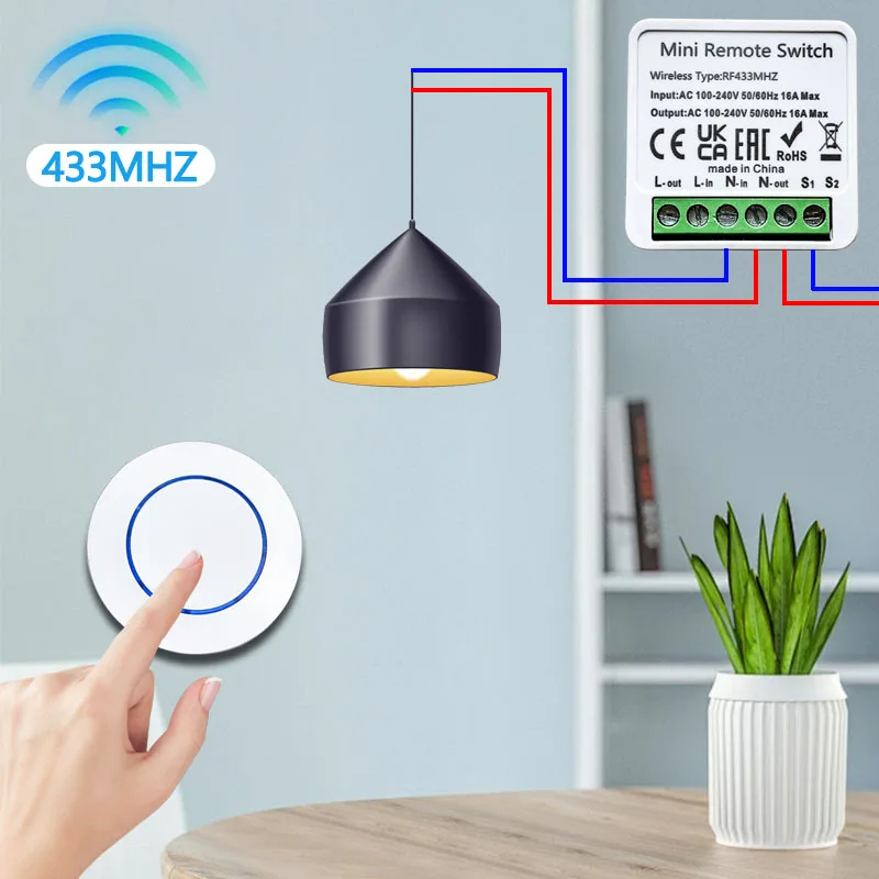 Interruttore Luce Wireless 433 - Diy Electronics Button recensione e prezzo